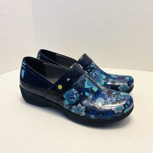 Work Wonders By Dansko Camellia Floral Patent Navy EU Size 41 US Size 10-10.5